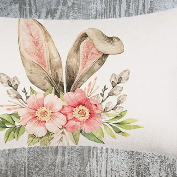 Easter Throw Pillow Covers Bunny Decorative Accent Cases Cottage Spring Decor - Picture 8 of 10